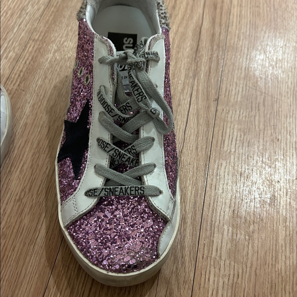 Golden Goose Purple Glitter Super Star Sneakers - Picture 7 of 9